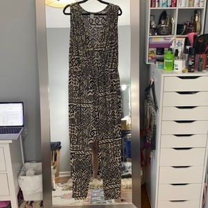 Cameo Black/Tan Print Jumpsuit Sz 2X